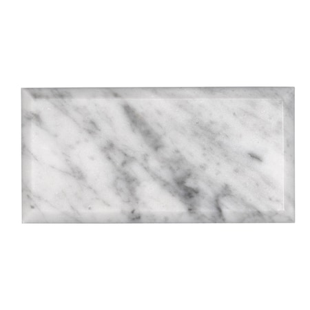 Apollo Tile 3X6 Carrara White Beveled Subway Polished Tile 5 Sq.Ft, 40PK APLFCA9936BPEC78